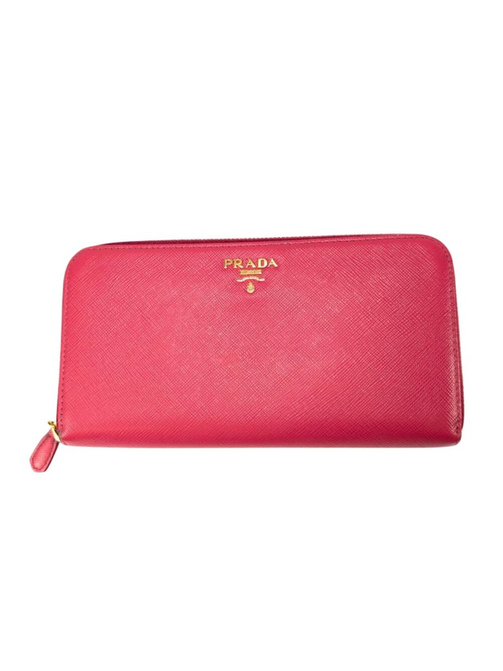 Prada Pink Saffiano Leather Large Zippy Continental Wallet & Dust Bag